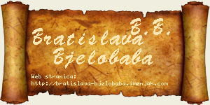 Bratislava Bjelobaba vizit kartica
